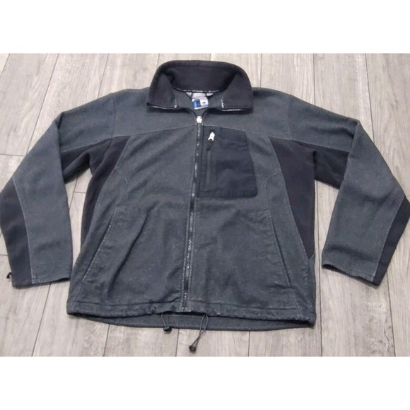 Columbia Fleece Jacket Mens L Vertex Interchange Core Coat‎ Drawstring Gray - Picture 1 of 13